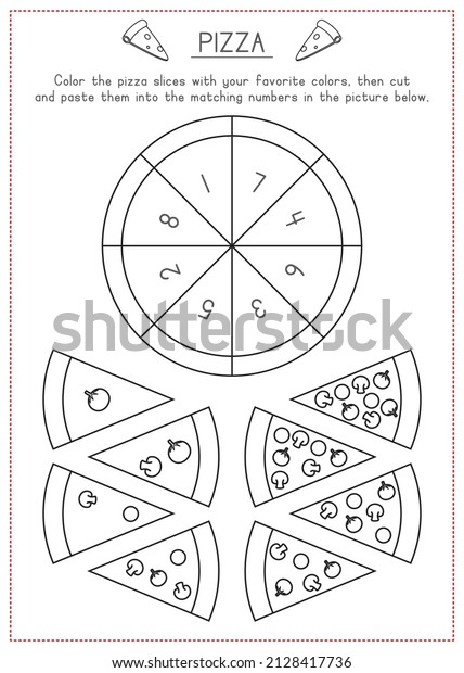 Children Learning Printable Coloring Counting Cut Stock Vector (Royalty ...