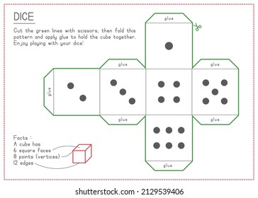 Children Learning Printable - Cutting and Folding Dice