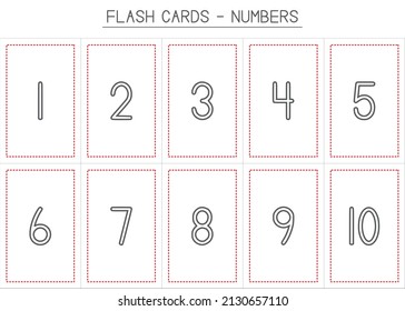 Children Learning Printable - Number Flash Cards