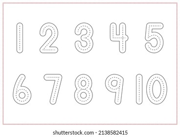 Children Learning Printable - Numbers Tracing Landscape