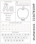 Children Learning Printable - Tracing, Coloring, and Writing Alphabet A