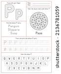 Children Learning Printable - Tracing, Coloring, and Writing Alphabet P