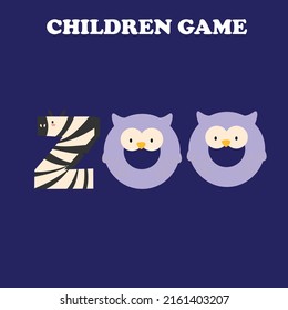 Children learning sentence with animal typography