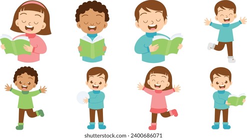 Children Learning While Playing Illustration