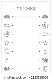 Children Learning Worksheet - Matching Objects