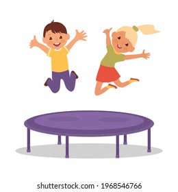 Children Leisure Jumping Concept Happy Boy Stock Vector (Royalty Free ...