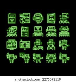 Children Library Read neon light sign vector. Children Library Reading Material And Activity, Educational And Story Book Illustrations