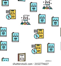 Children Library Read Vector Seamless Pattern Thin Line Illustration