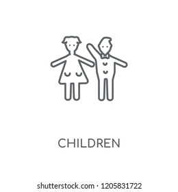 Children linear icon. Children concept stroke symbol design. Thin graphic elements vector illustration, outline pattern on a white background, eps 10.