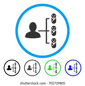Children Links rounded icon. Vector illustration style is a flat iconic symbol inside a circle, black, gray, blue, green versions. Designed for web and software interfaces.