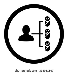 Children Links vector icon. Style is flat rounded symbol, black color, rounded angles, white background.
