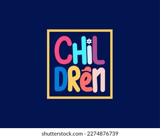 Children logo branding design vector 