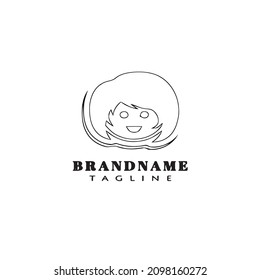 children logo cartoon icon design black modern isolated vector illustration