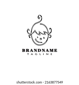 children logo cartoon icon design flat black modern isolated vector illustration
