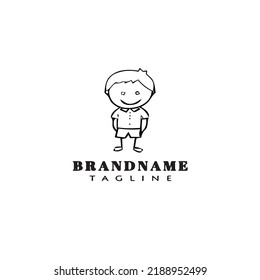 children logo cartoon icon design template black modern vector illustration
