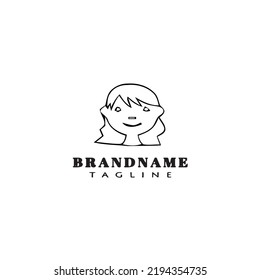 children logo cartoon icon design unique black modern isolated vector illustration