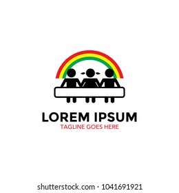 children logo. child care. kindergarten. pre school. icon. vector illustration. minimalist