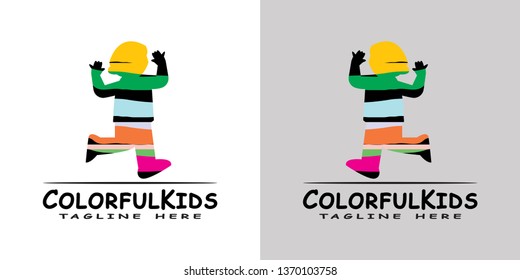 children logo with colorful design, kids logo -vector