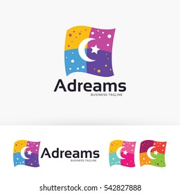 Children logo design. Creative and imaginative logo concept. Vector logo template