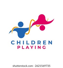 Concepto del icono del diseño del logotipo de los niños. Vector del icono del logotipo de los niños juntos