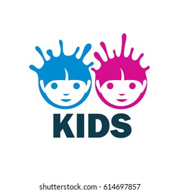 children logo design template. Vector illustration of icon