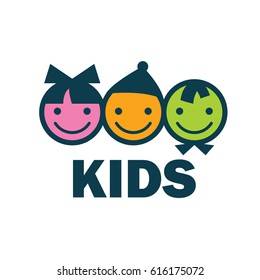 children logo design template. Vector illustration of icon