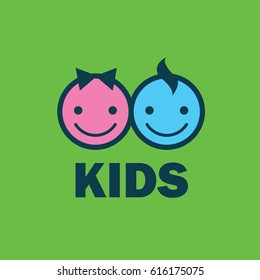 children logo design template. Vector illustration of icon