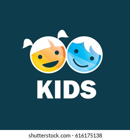 children logo design template. Vector illustration of icon