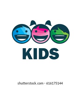 children logo design template. Vector illustration of icon