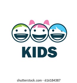 children logo design template. Vector illustration of icon