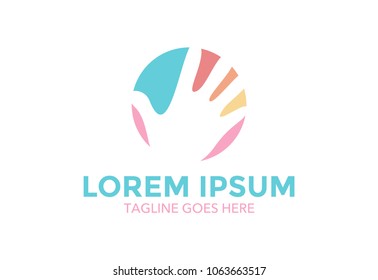 children logo. kindergarten. icon. vector illustration. simple. minimalist