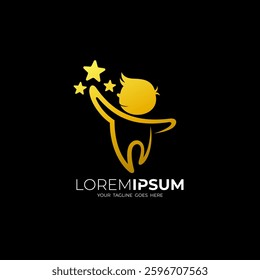 Children logo and star design combination, dream logos