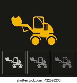 Children machinery construction vector in color backdrop