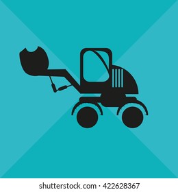 Children machinery construction vector in color backdrop