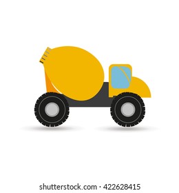 Children machinery construction vector in color backdrop