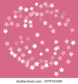 Niños Mágico Brillante Arcoiris Moderno Fondo Nocturno. Sencilla Forma Geométrica Pinky Coral. Ilustración de la superficie de las Estrellas Pastel Rosa. Vector de Seamless Sky Sweet Party.