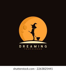 Children with Magic Hat Silhouette - Logo Design