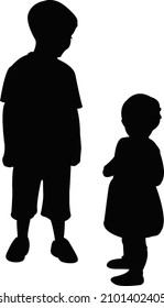 niños chateando, vector de silueta