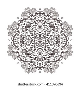 Children mandala. Abstract vector ornaments. Ethnic decorative elements. Circular ornament for baby.