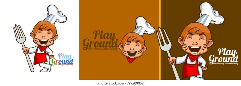 children Mascot Chef Character logo illustration