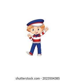 children mascot icon logo vector