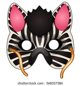 Children mask Zebra. Vector.