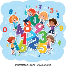 Children Math Number Font Illustration Stock Vector (Royalty Free ...