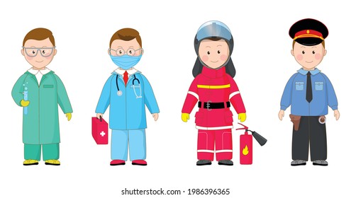 
Children as a medic, scientist, firefighter, police officer