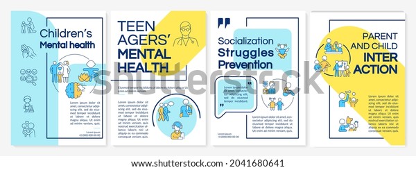 Children Mental Health Blue Yellow Brochure Stock Vector (Royalty Free ...