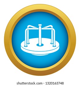 Children merry go round icon blue vector isolated on white background for any design