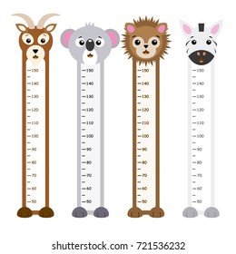 Children meter wall animals