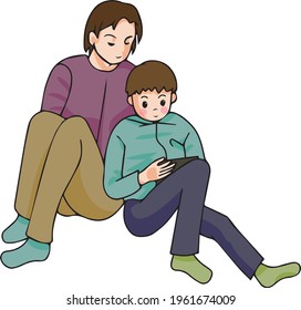 Niños y madres jugando