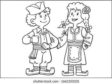 Coloring Page Outline Cartoon Girl Chef Stock Vector (Royalty Free ...