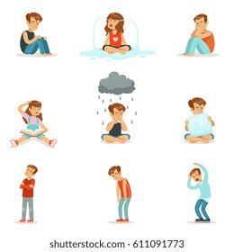 Children negative emotions, expression of different moods